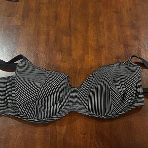 Freya Black and White Striped Bikini Top.   34K